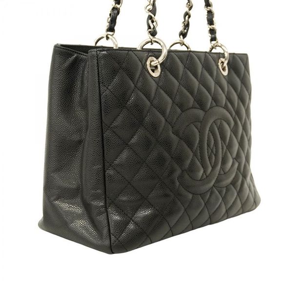 Chanel Shoulder Bag Matelasse Caviar Skin Black Silver Hardware Women - Picture 2 of 10